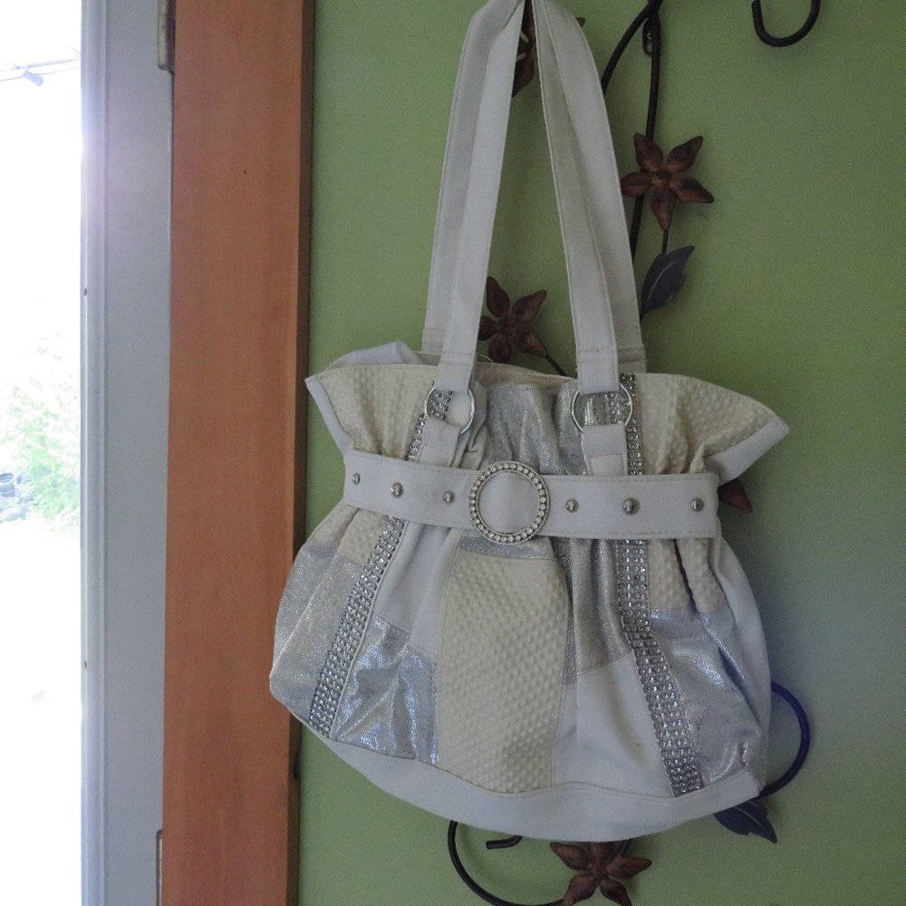 Claire's White Sparkle Handbag